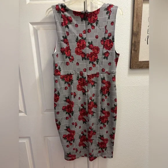 Torrid Floral Houndstooth Dress with Coordinating Duster Sweater - Picture 4 of 12